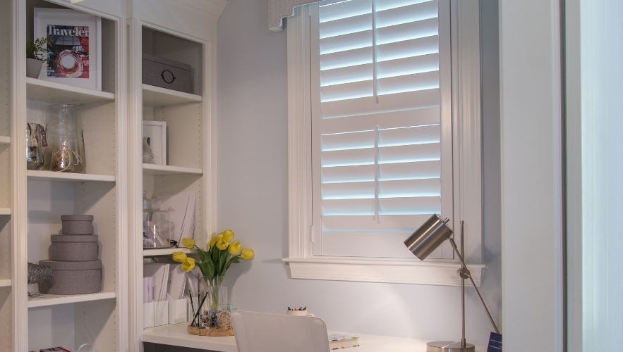 Home office with Plantation shutters